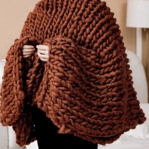 Plaid Grosse Maille Marron | Univers Plaid